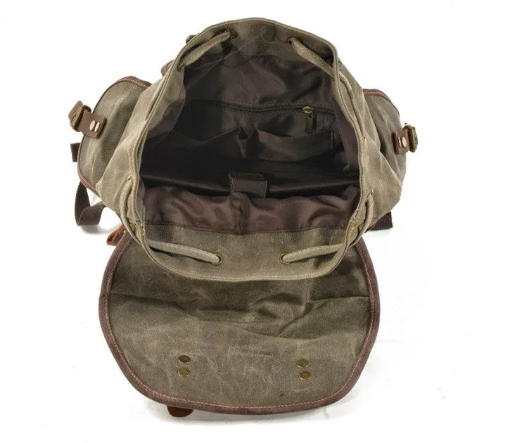 Backpacking Handmade Canvas Backpack Rucksacks Travel Backpack 