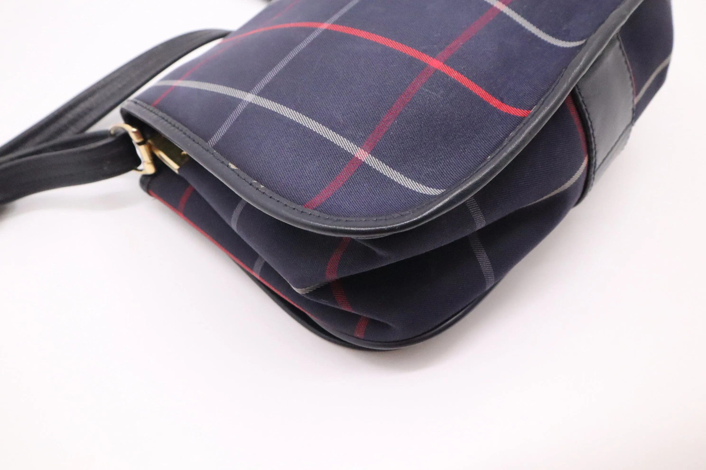 Burberry Crossbody in Navy Nova Check Canvas