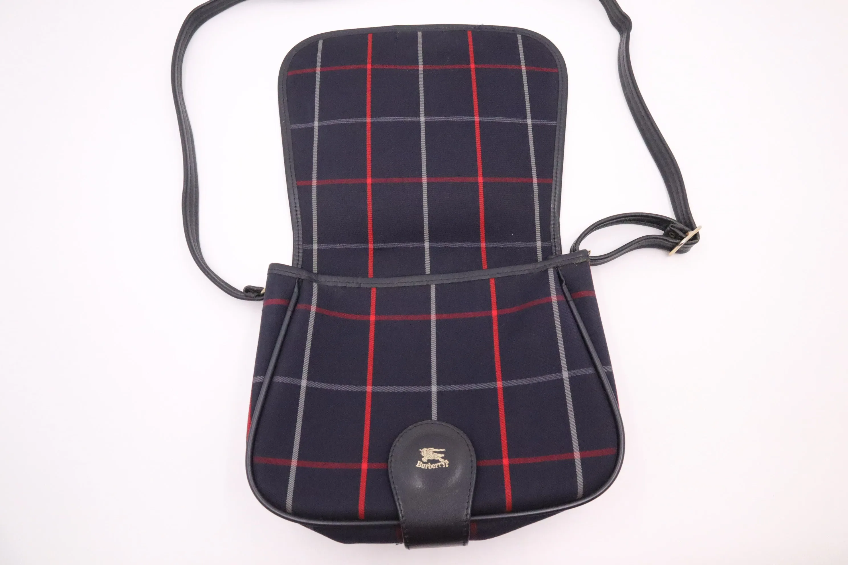 Burberry Crossbody in Navy Nova Check Canvas