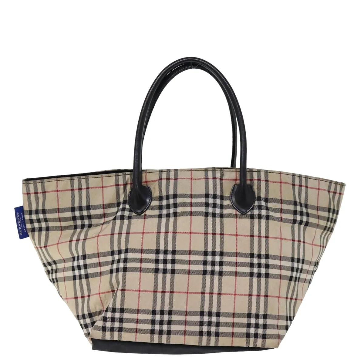 BURBERRY Nova Check Blue Label Tote Bag Nylon Beige  ti1762