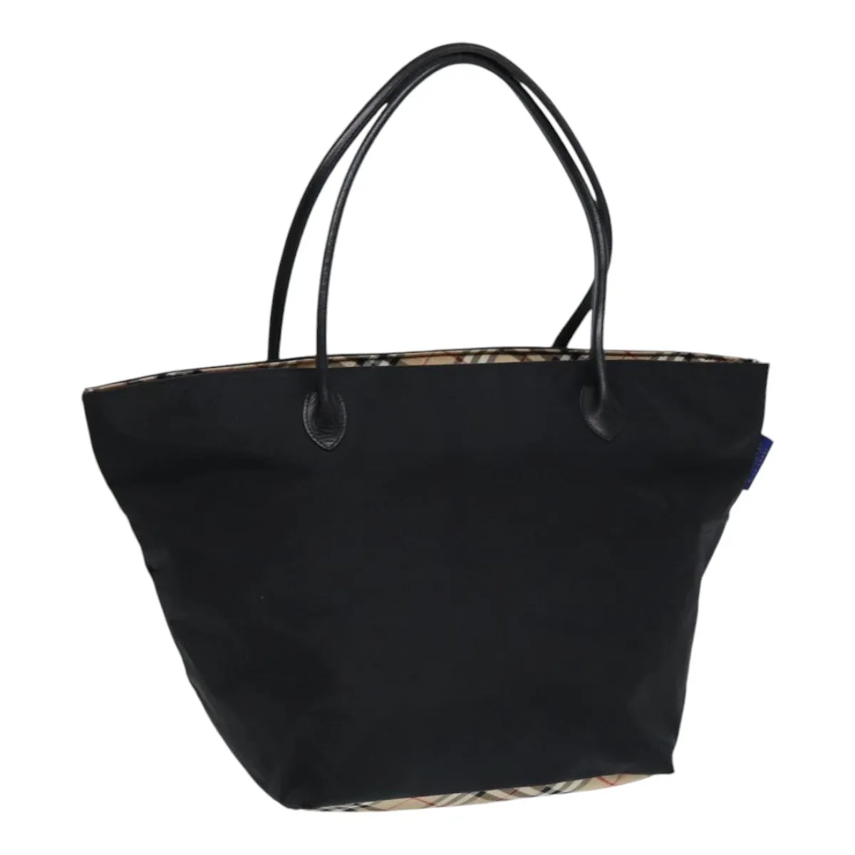 BURBERRYSs Nova Check Blue Label Tote Bag Nylon Beige Black  bs16674