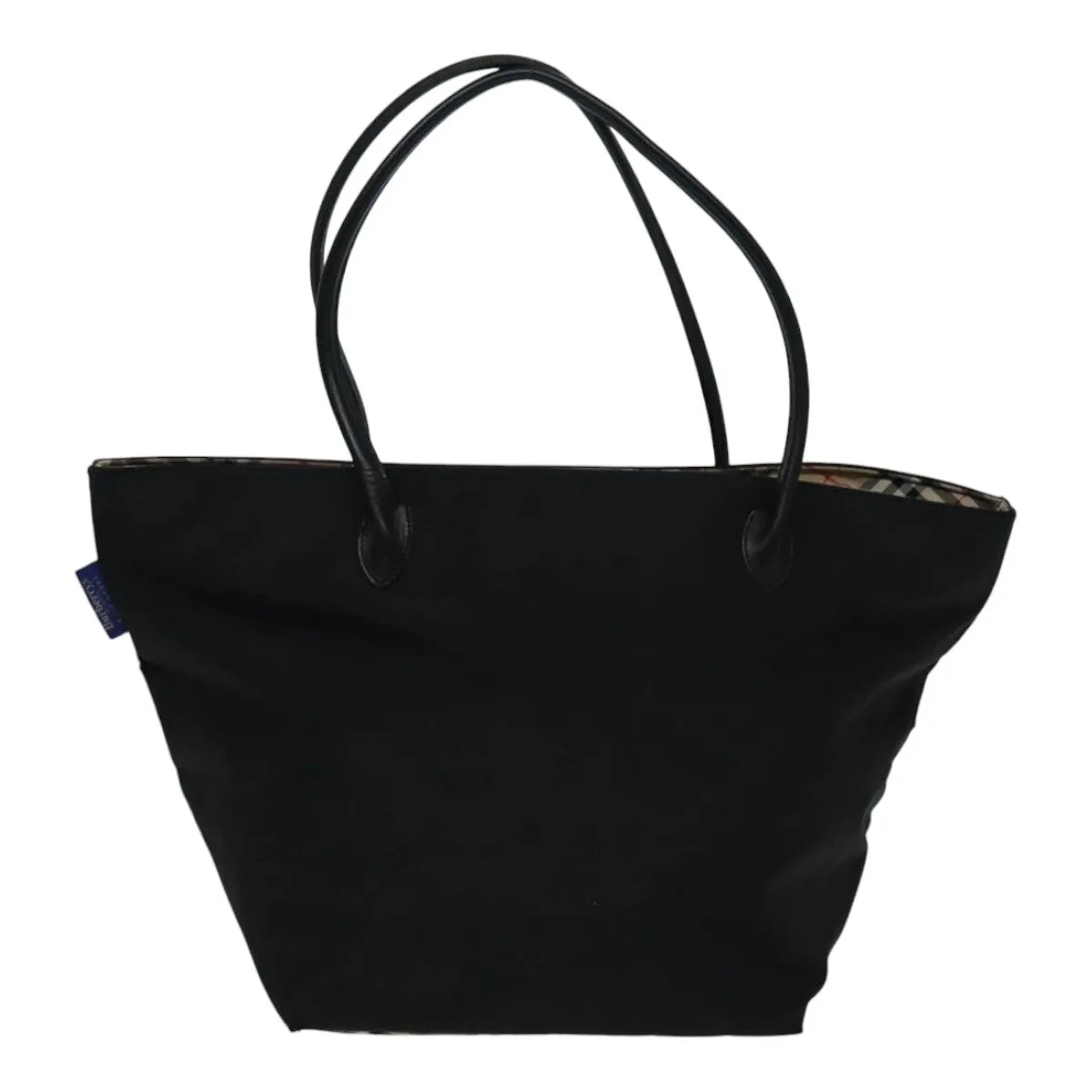 BURBERRYSs Nova Check Blue Label Tote Bag Nylon Beige Black  bs16674