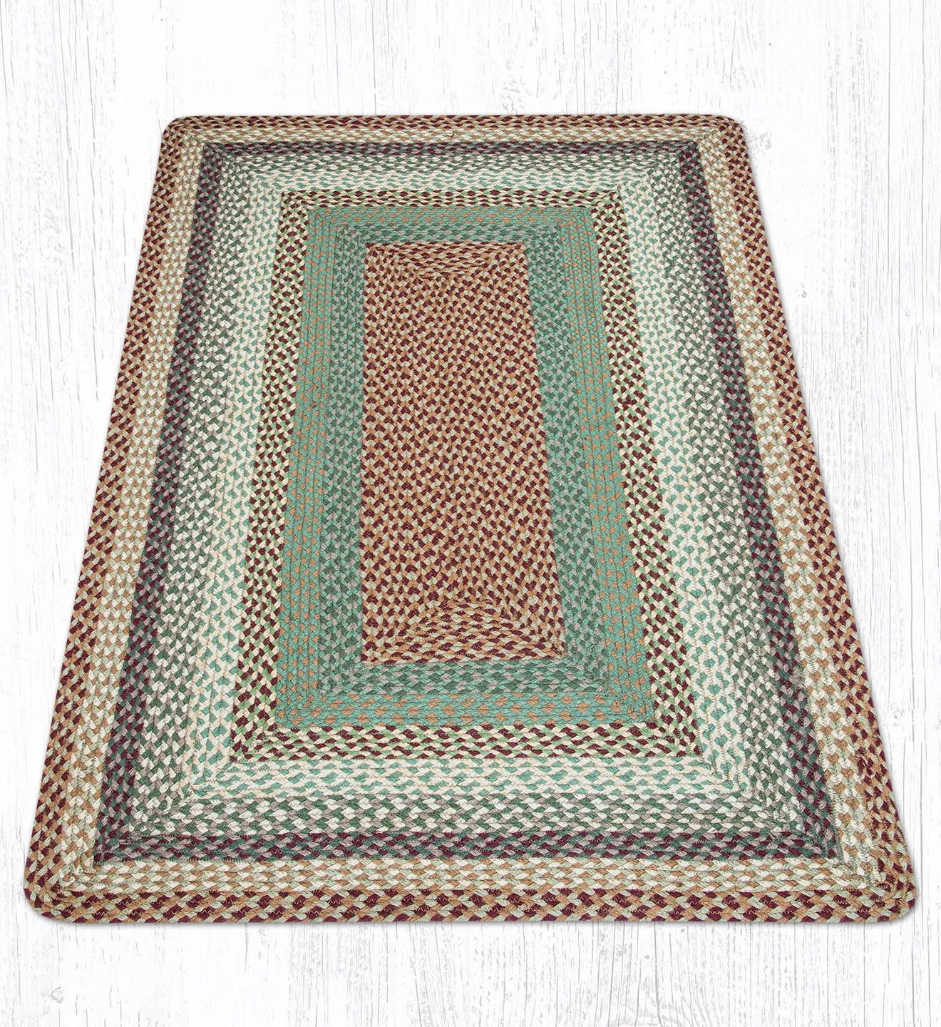 Buttermilk/Cranberry Braided Jute Rugs C-413