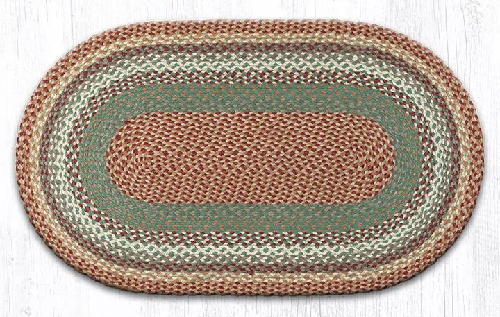 Buttermilk/Cranberry Braided Jute Rugs C-413