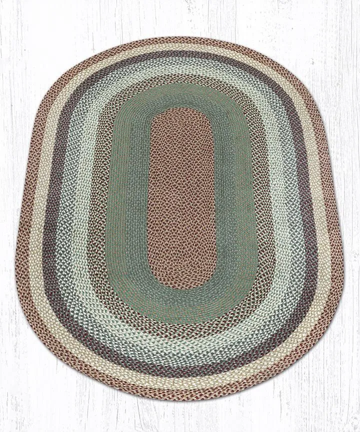 Buttermilk/Cranberry Braided Jute Rugs C-413