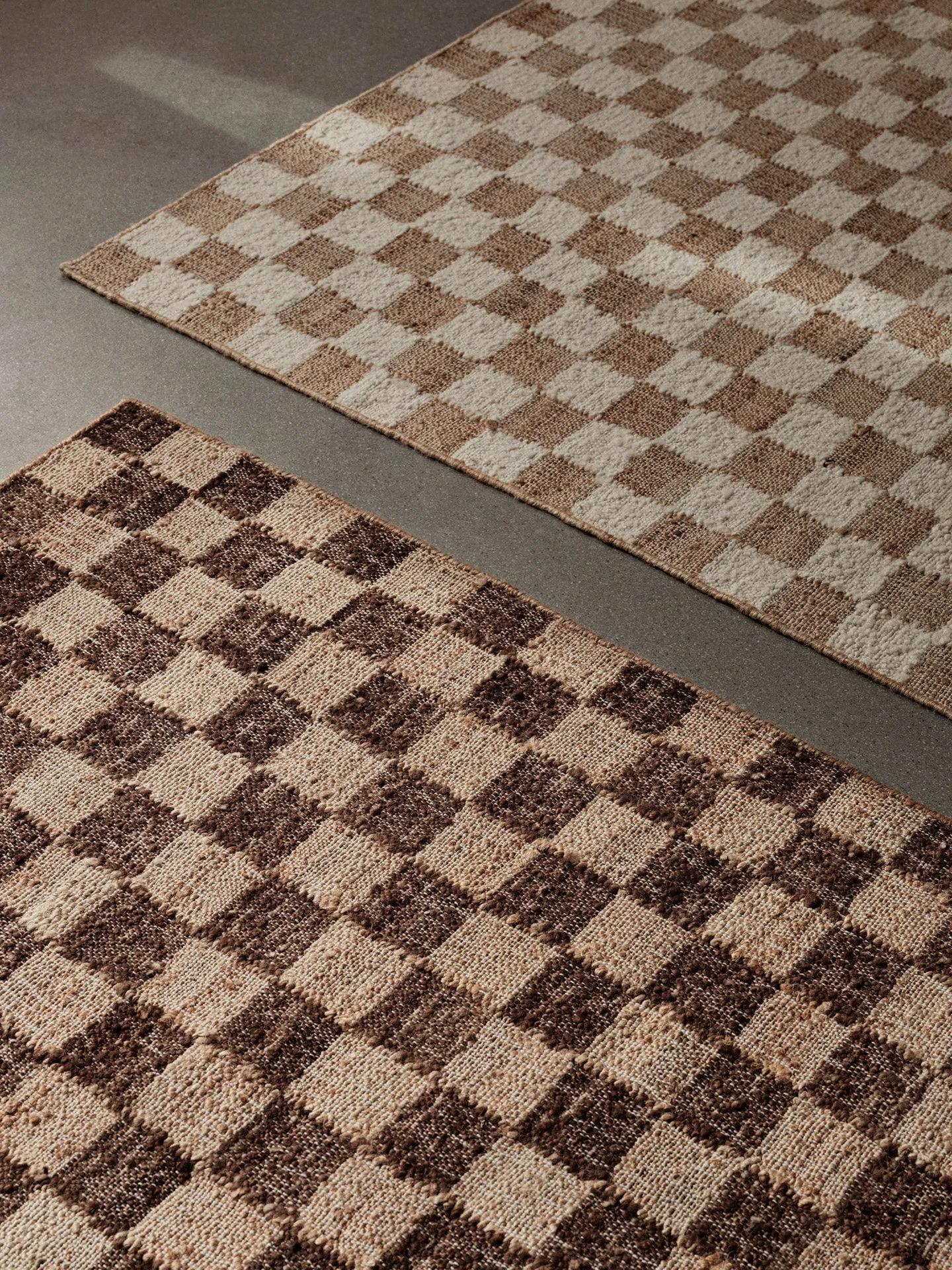 Check Wool Jute Rug - 200 x 300