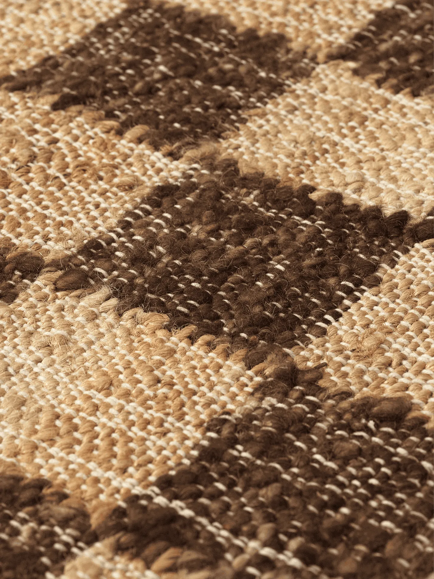 Check Wool Jute Rug - 200 x 300