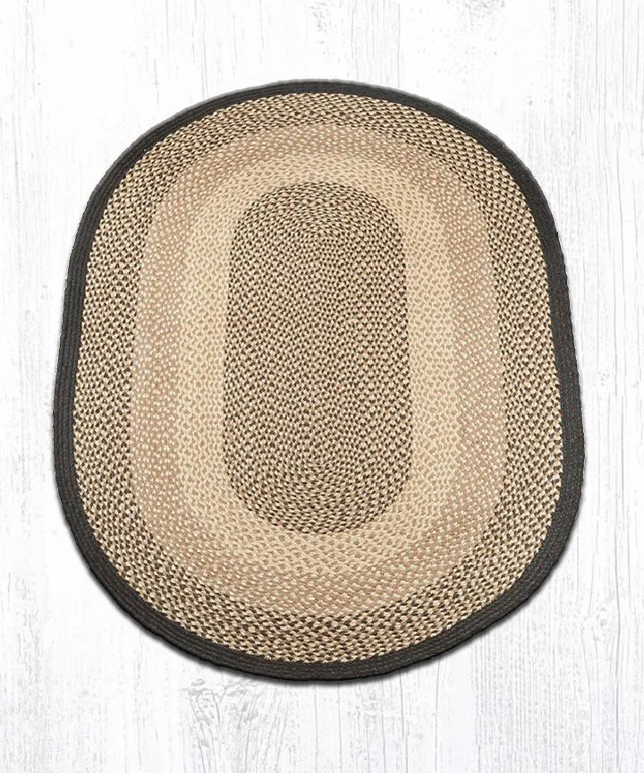 Chocolate/Natural Braided Jute Rugs C-017