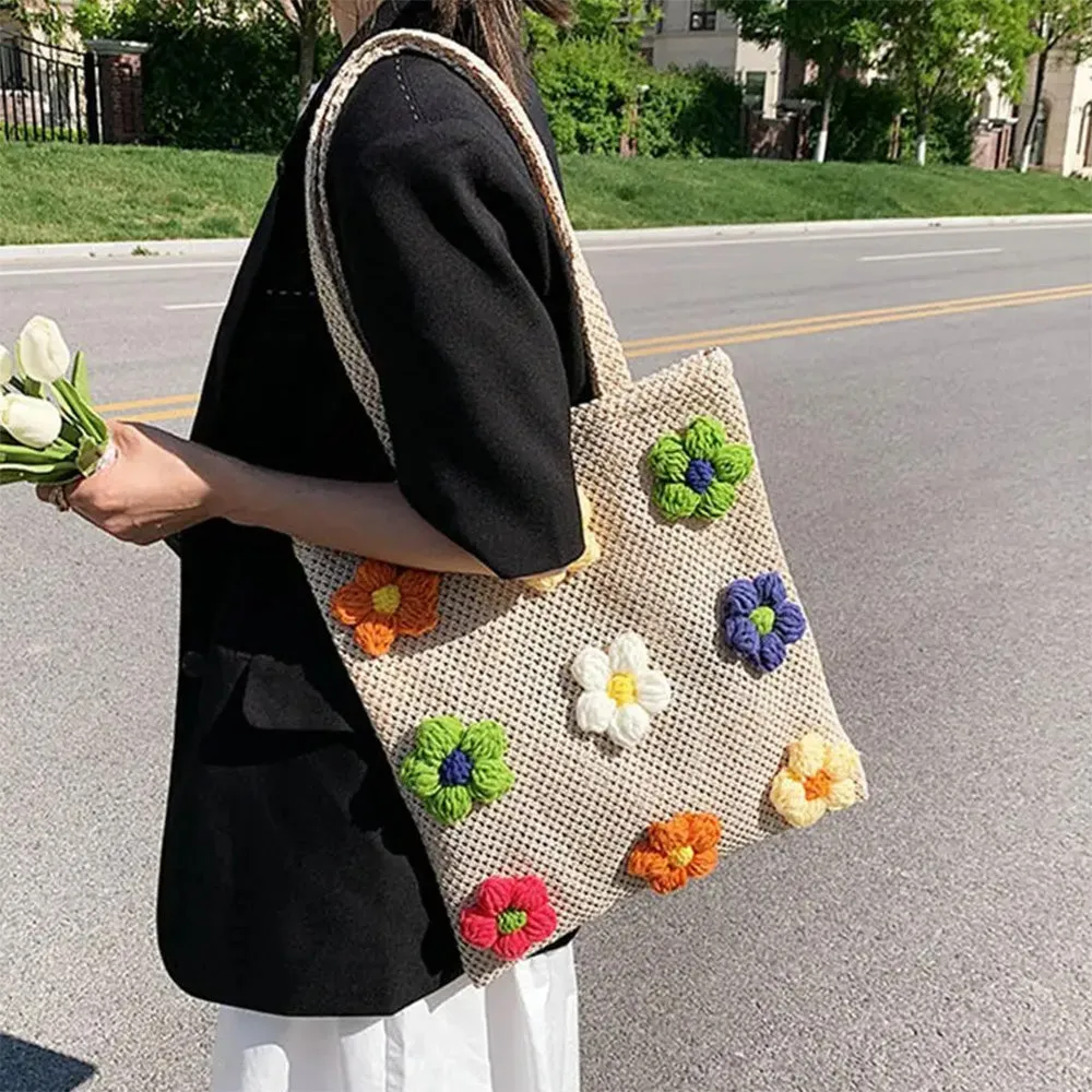 Daisy Crochet Tote Bag