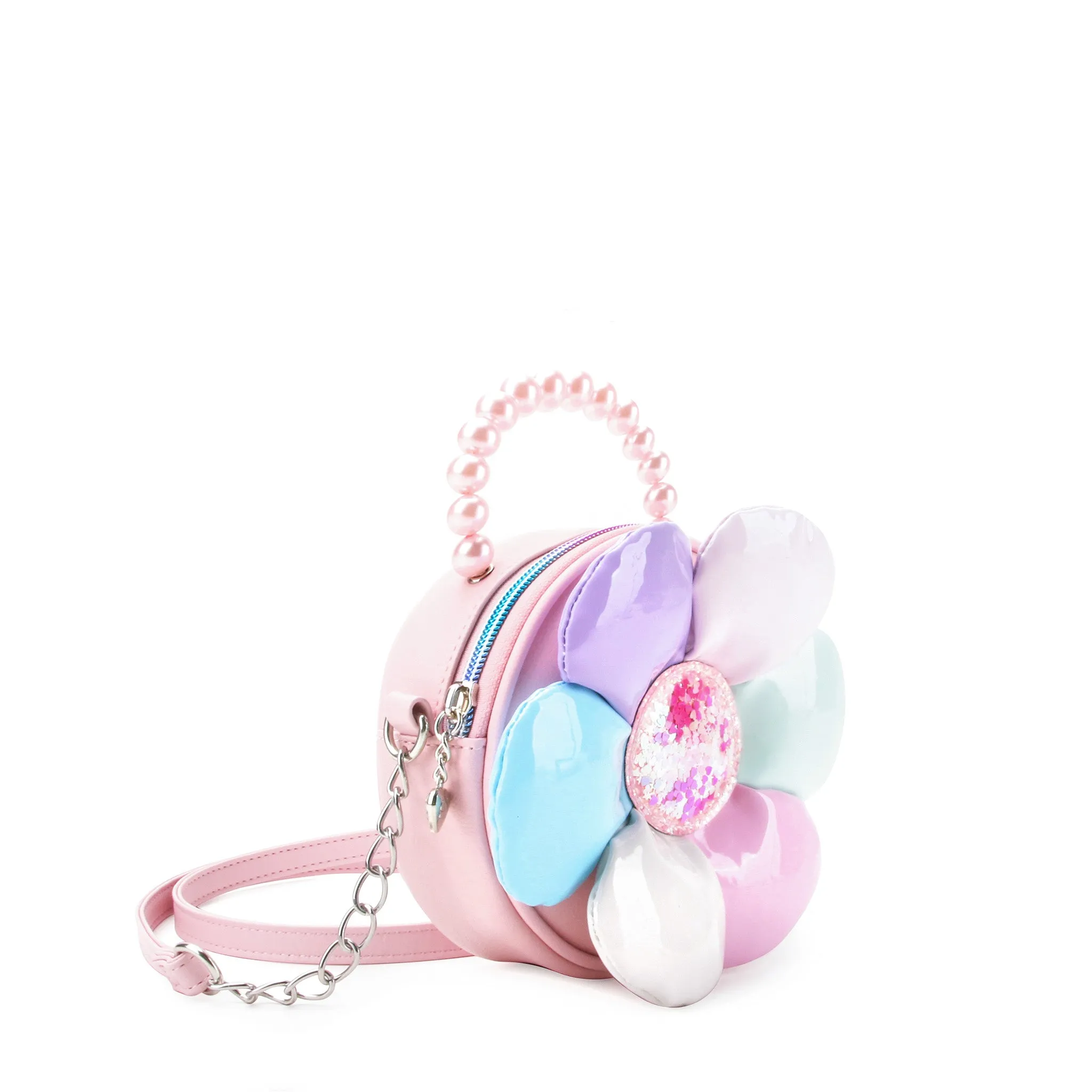 Daisy-Shaped Patent Crossbody Bag