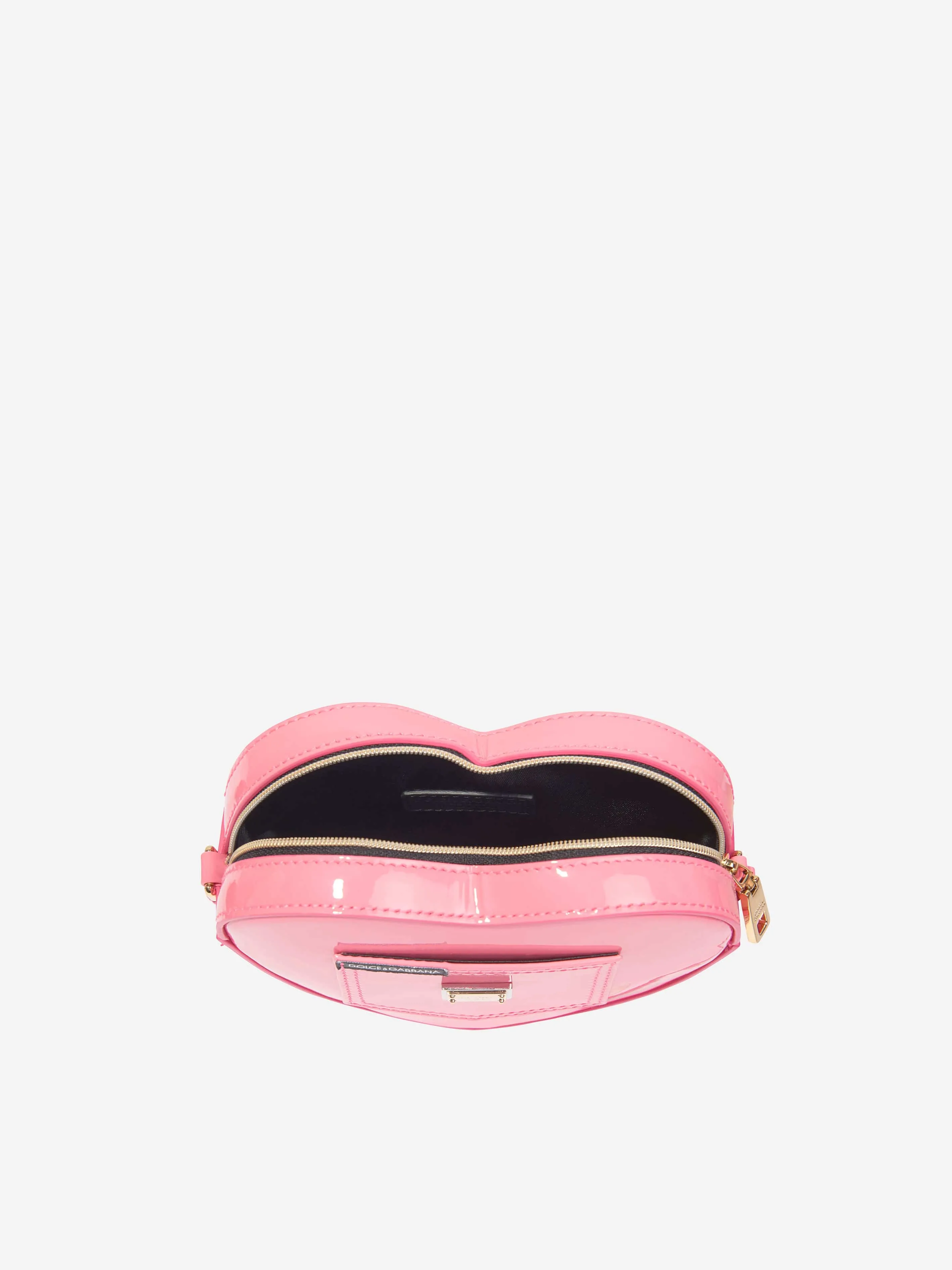 Dolce & Gabbana Girls Leather Heart Crossbody Bag in Pink (20cm)