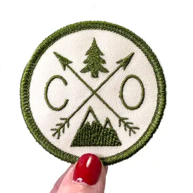 Embroidered Iron-On Custom State Patch - Olive Green & Cream