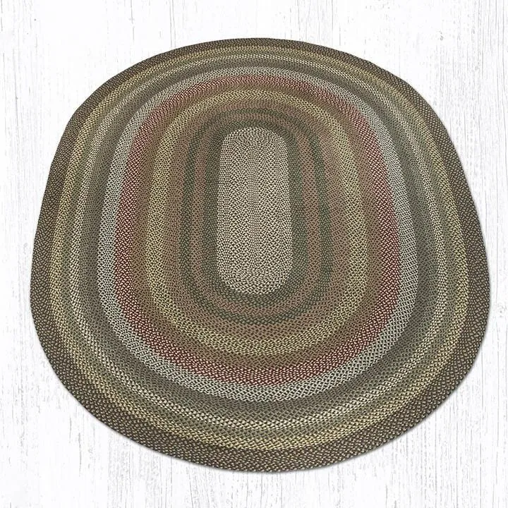 Fir & Ivory Braided Rug - Oval