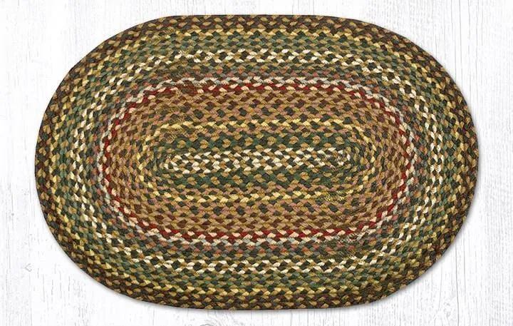 Fir & Ivory Braided Rug - Oval