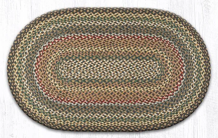 Fir & Ivory Braided Rug - Oval