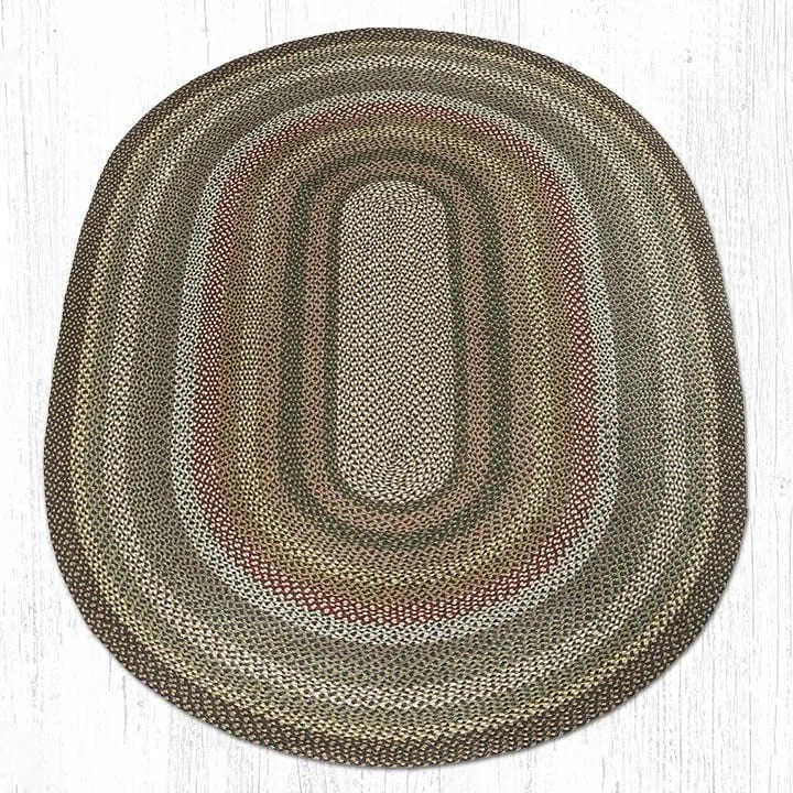 Fir & Ivory Braided Rug - Oval