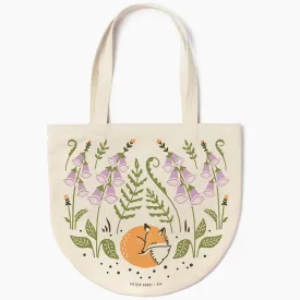 Foxy Foxgloves Rounded Tote Bag