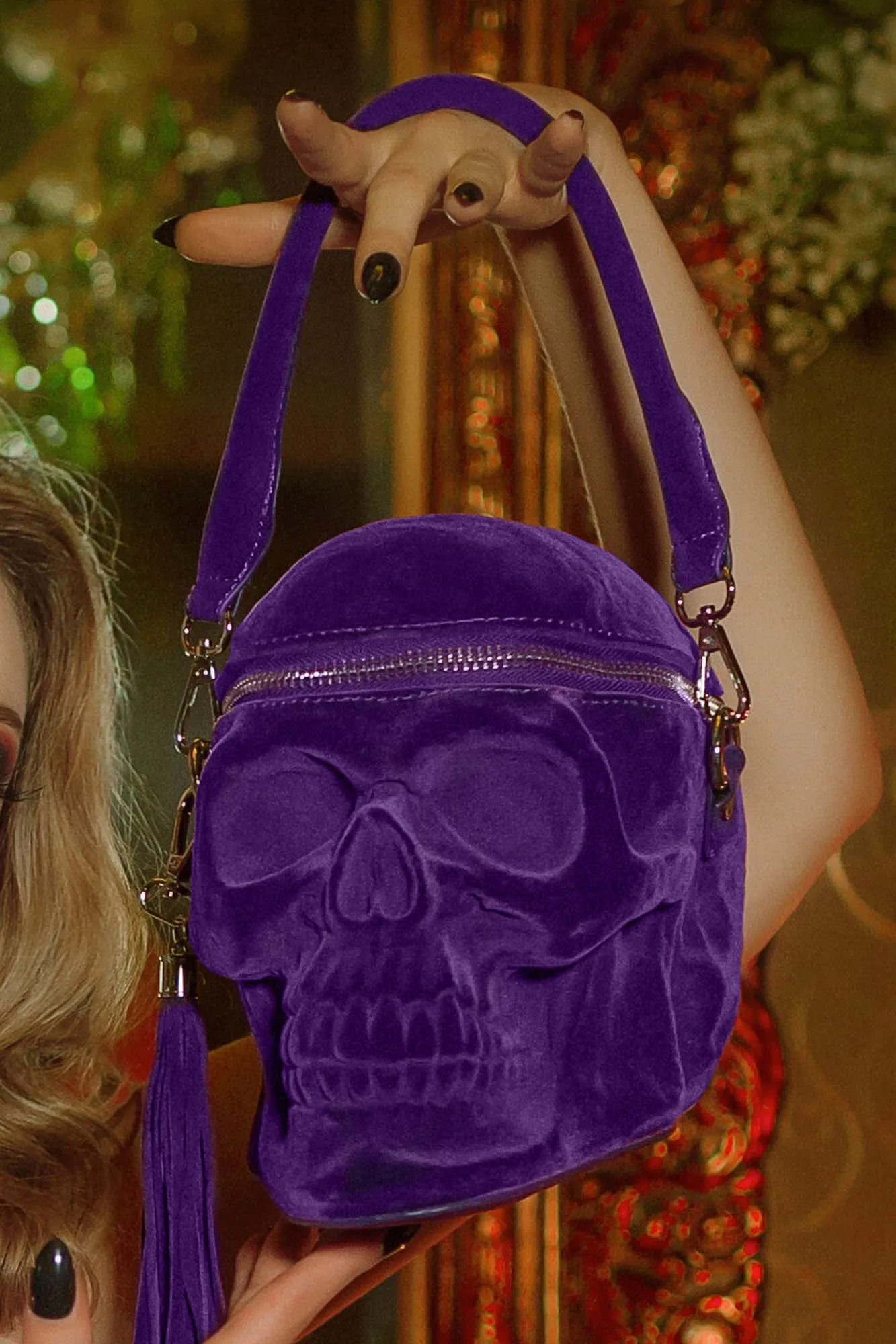 Grave Digger Skull Handbag [PLUM]