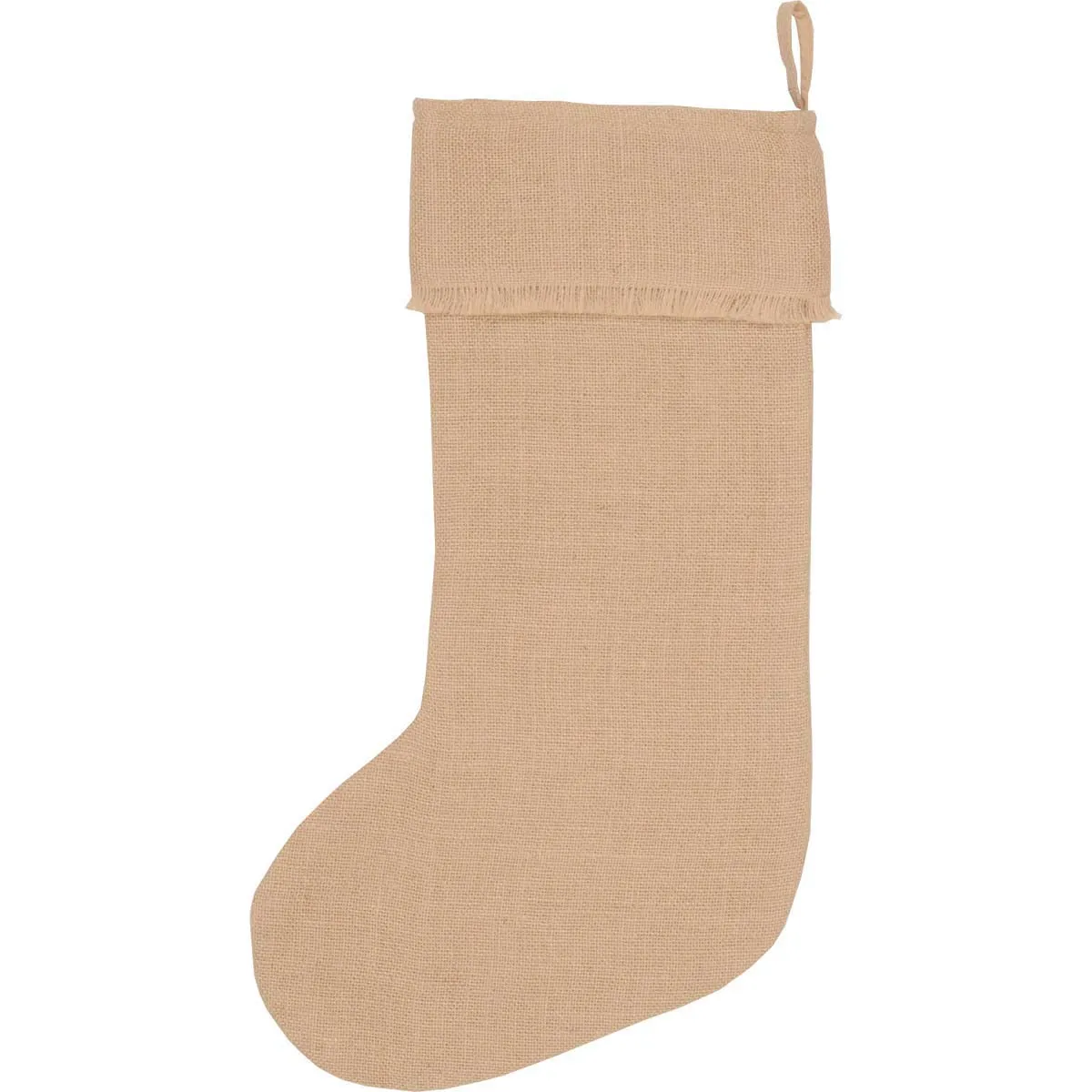 Greetings Jute Burlap Tan Stocking 12x20