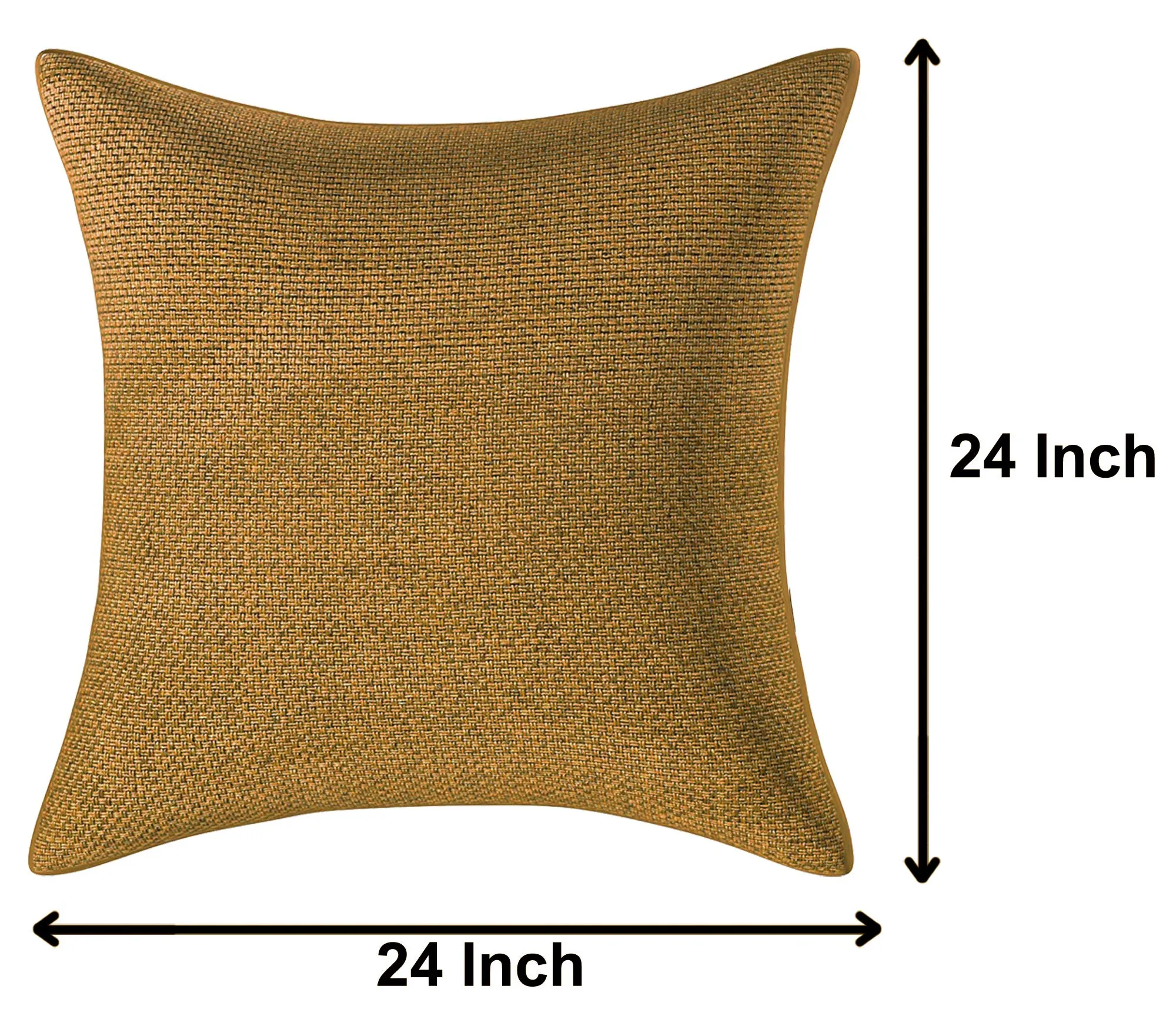 Kuber Industries Decorative Hand Made Jute Throw/Pillow Cushion Covers (Gold)