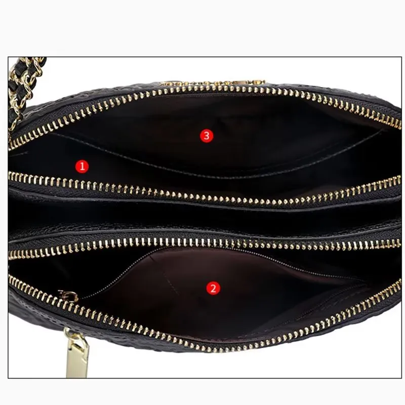 LuxeLeather Shell Pattern Statement Handbag