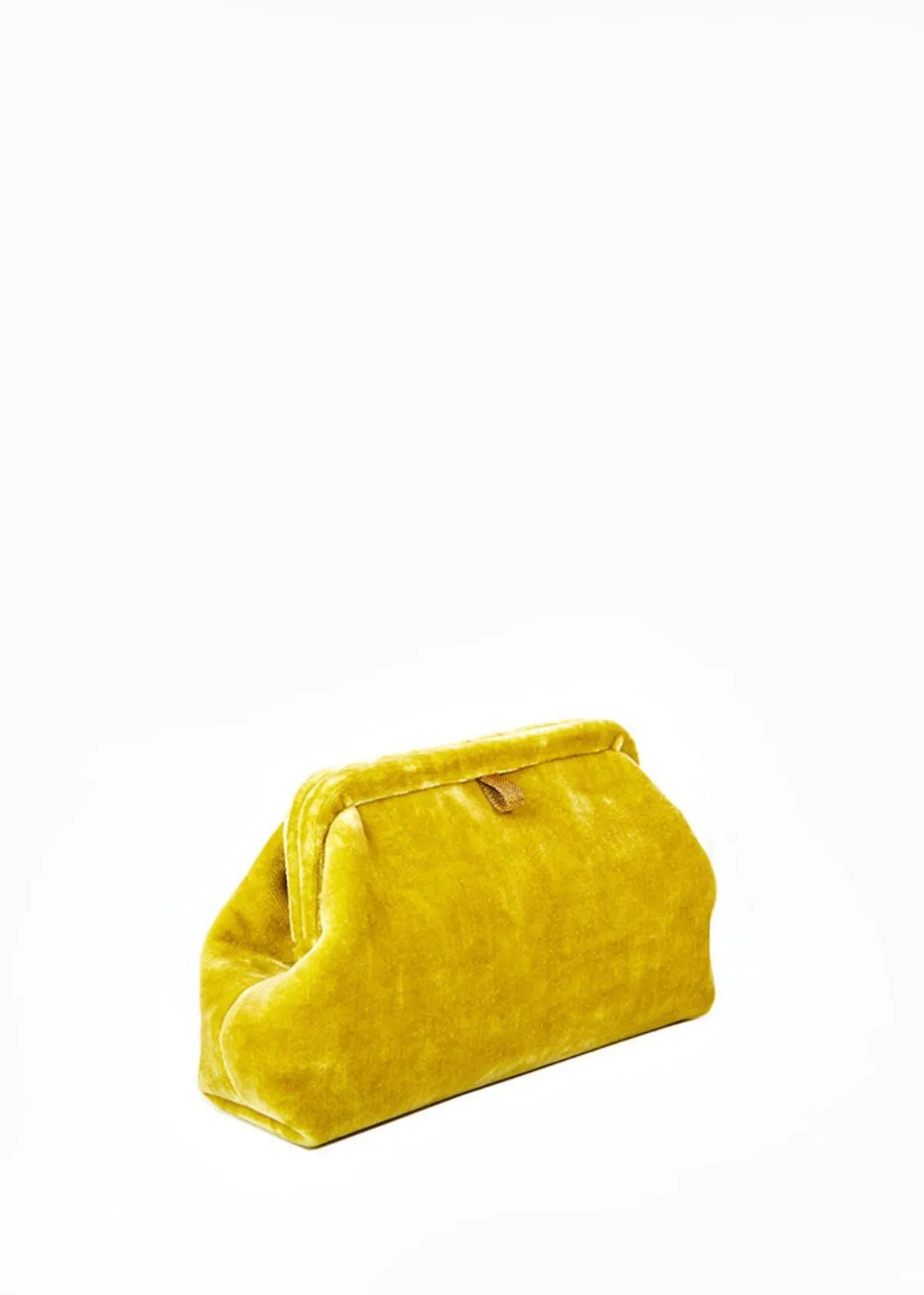 MARIAN PAQUETTE Liette Velvet Clutch Handbag - Mustard