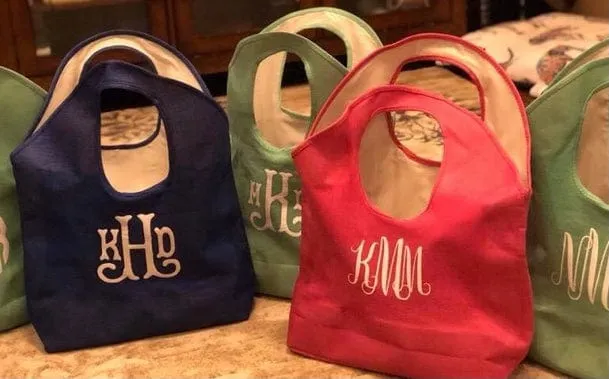 Monogram Jute Beach Tote Shopping  Bag