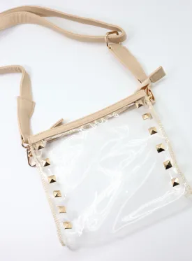 Nude Stud Clear Crossbody