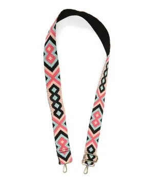 Pink/Turq Geo Guitar Strap