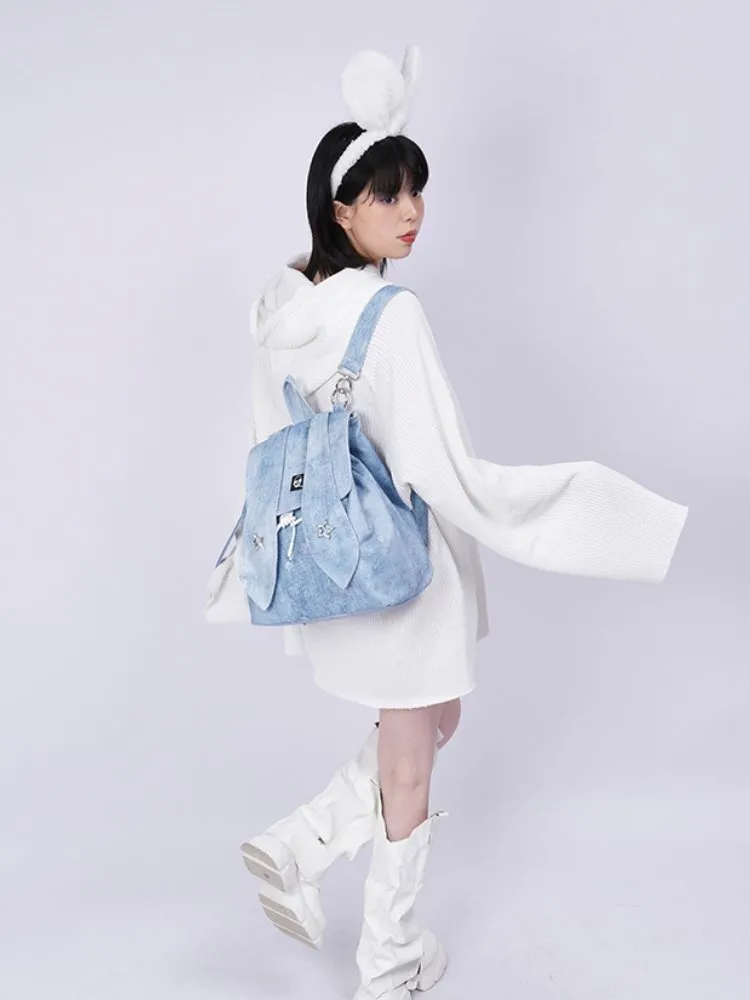 Rabbit design denim backpack【s0000001035】