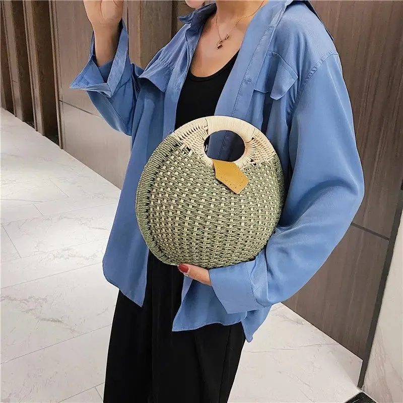 Rattan Bags Wicker Purse | Shell Bag | Straw Beach Bag | Quirky Satchel Bag | Straw Bags