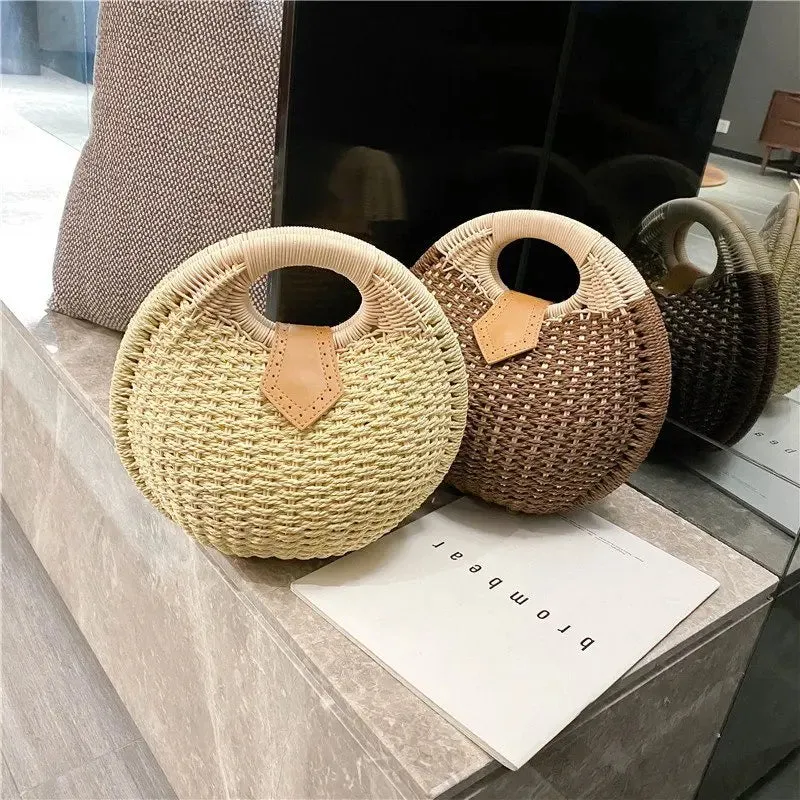 Rattan Bags Wicker Purse | Shell Bag | Straw Beach Bag | Quirky Satchel Bag | Straw Bags