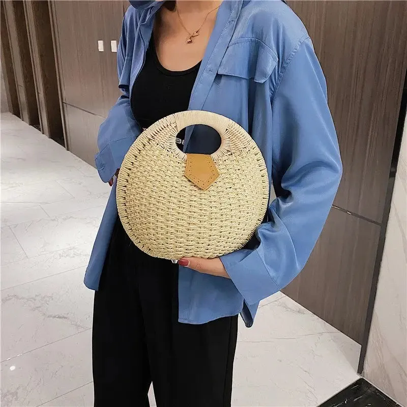 Rattan Bags Wicker Purse | Shell Bag | Straw Beach Bag | Quirky Satchel Bag | Straw Bags