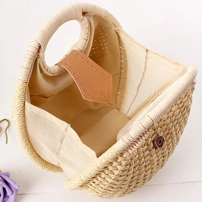 Rattan Bags Wicker Purse | Shell Bag | Straw Beach Bag | Quirky Satchel Bag | Straw Bags