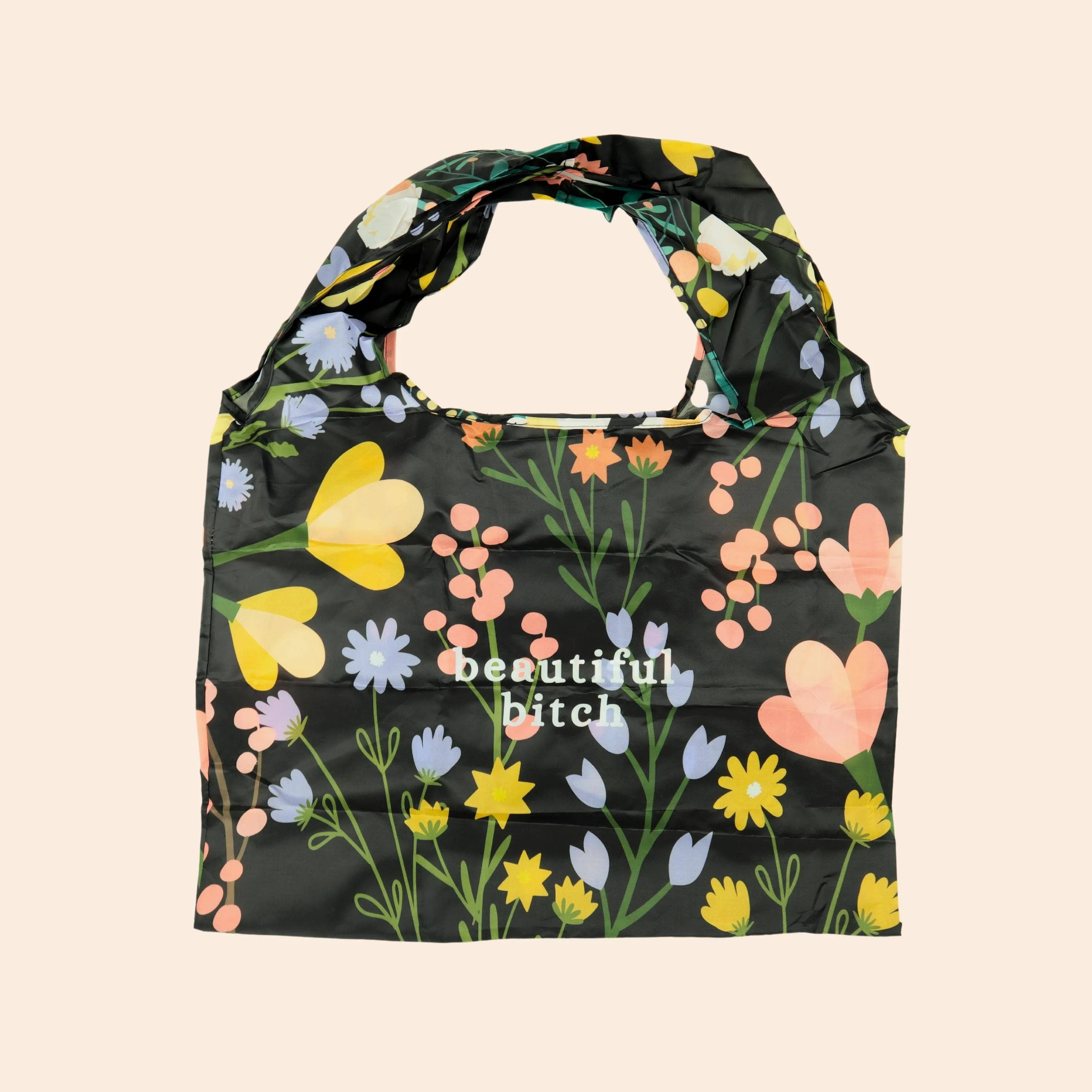 Reusable Nylon Tote Bag: Beautiful Bitch