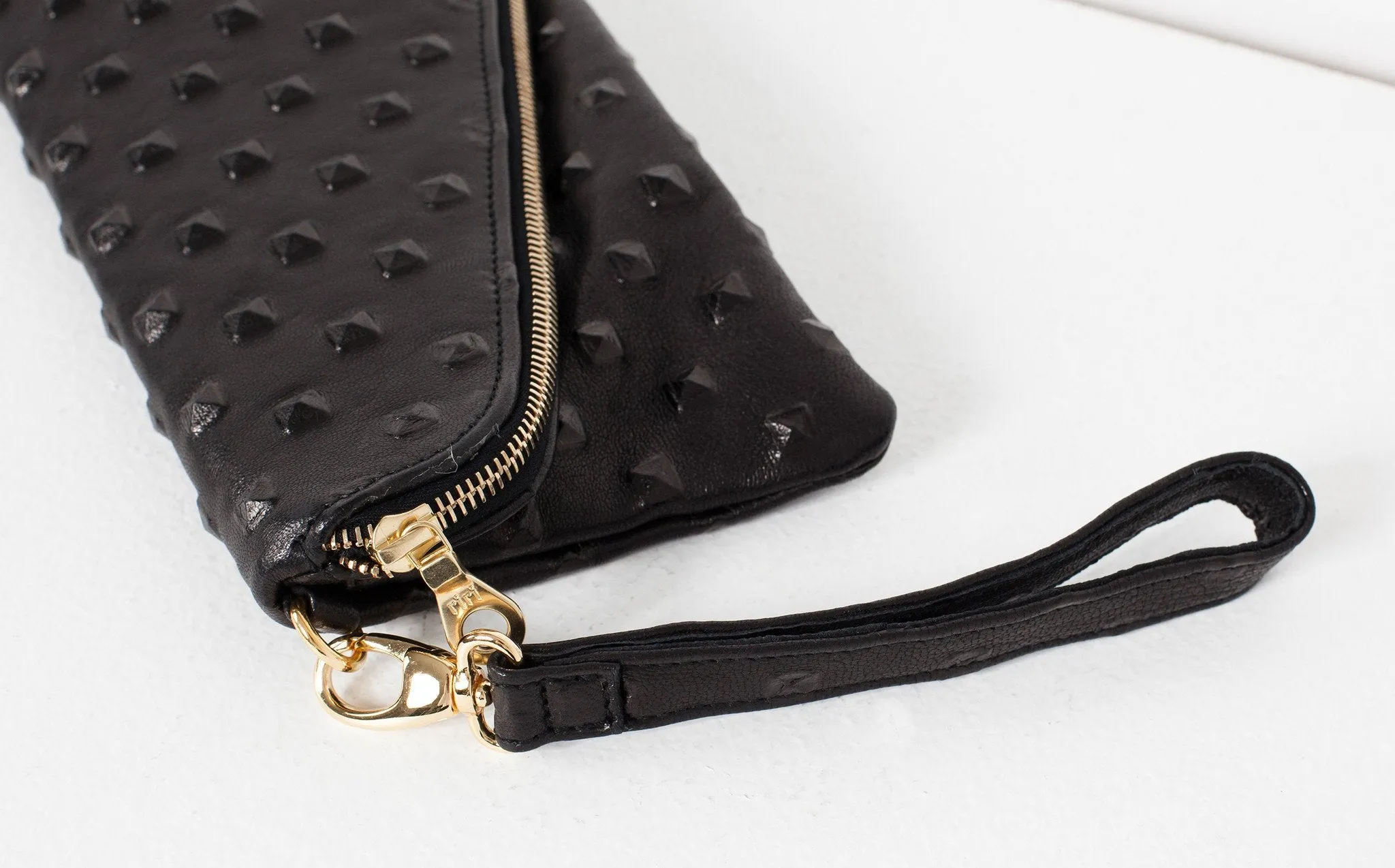 Roxanne Leather Clutch in Black