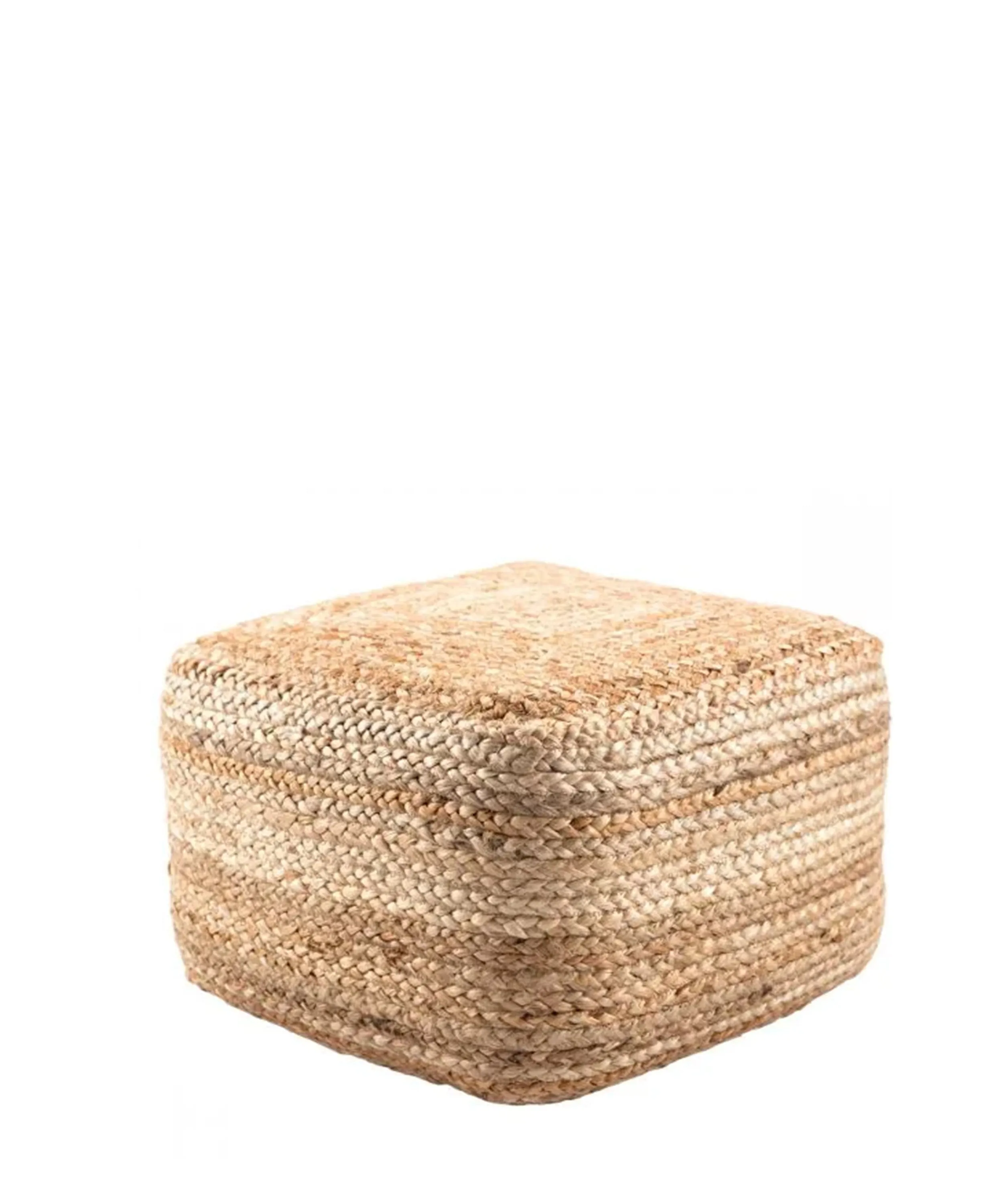 Sasha Square Jute Pouf, Natural