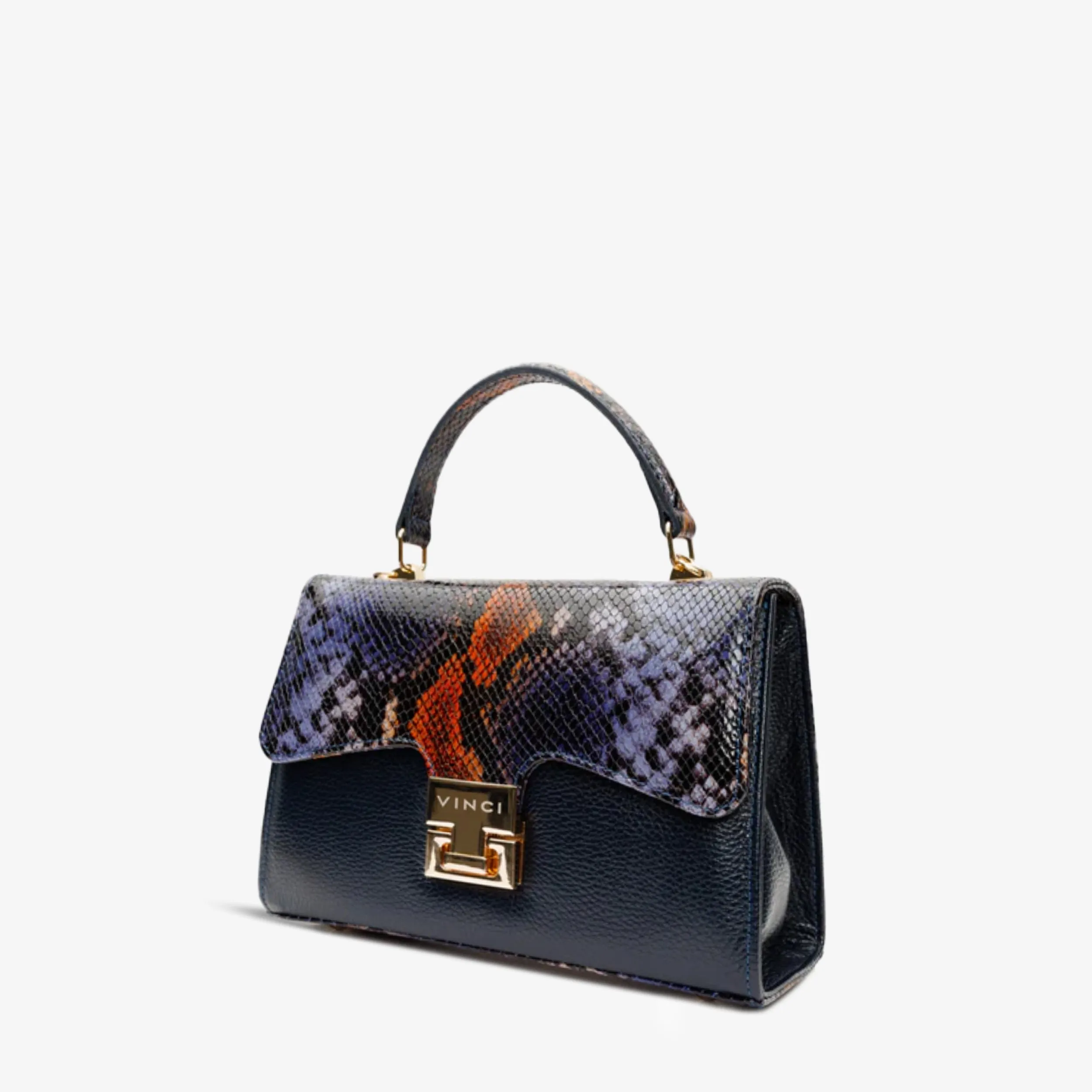 The Venezia Navy Blue Leather Hanbag