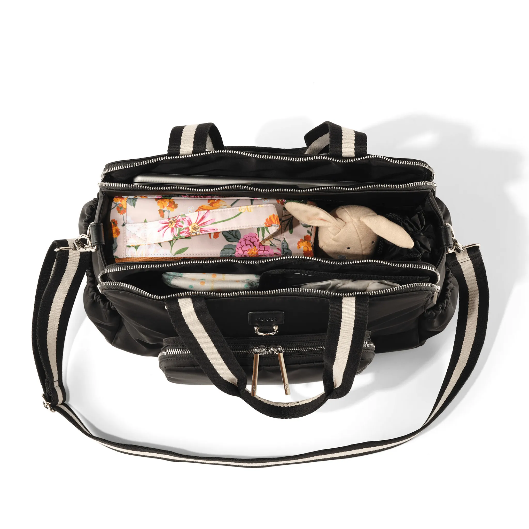 Triple Tote Nappy Bag - Black Nylon