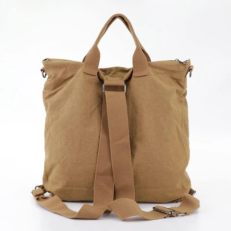 Unique Soft Surroundings Plus Size brown Canvas Square Backpack