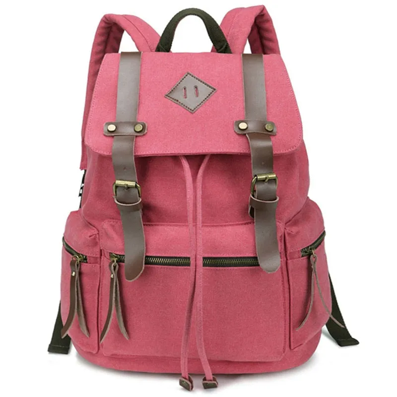 Unisex Vintage Canvas School Laptop Backpack