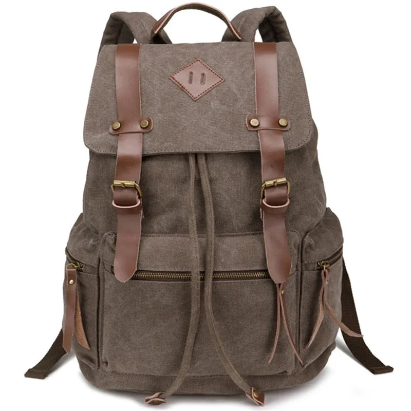 Unisex Vintage Canvas School Laptop Backpack