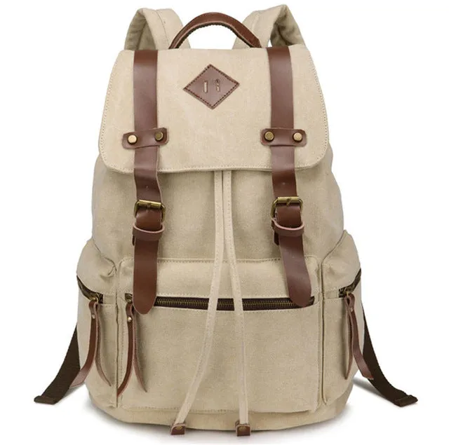 Unisex Vintage Canvas School Laptop Backpack