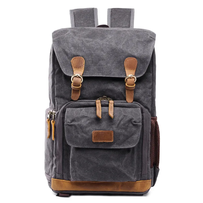 Waxed Canvas Backpack with Inside SLR Camera Bag 279