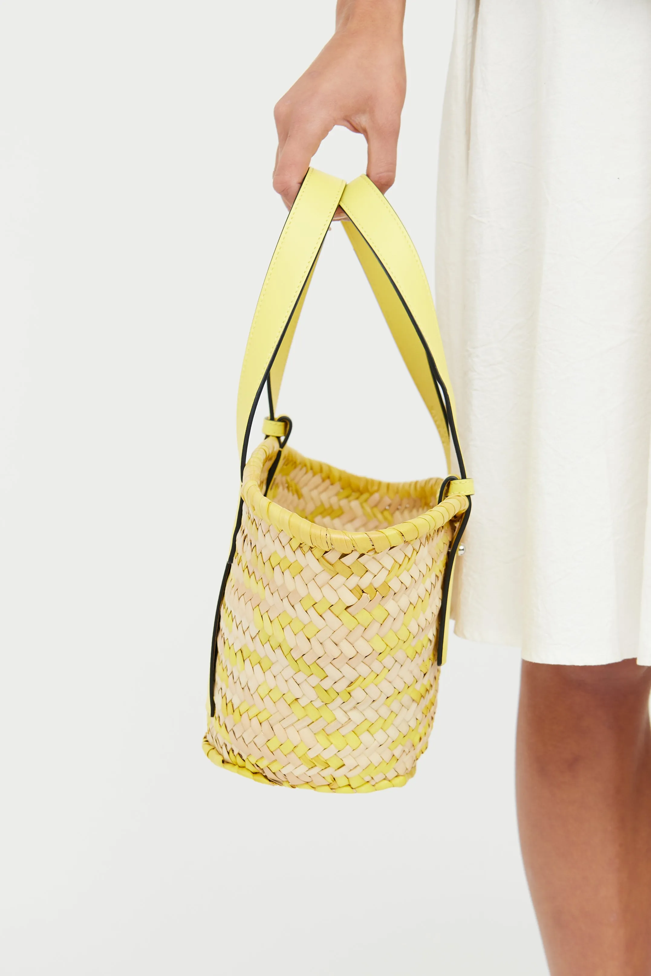 X Paula's Ibiza Yellow Confetti Basket Bag